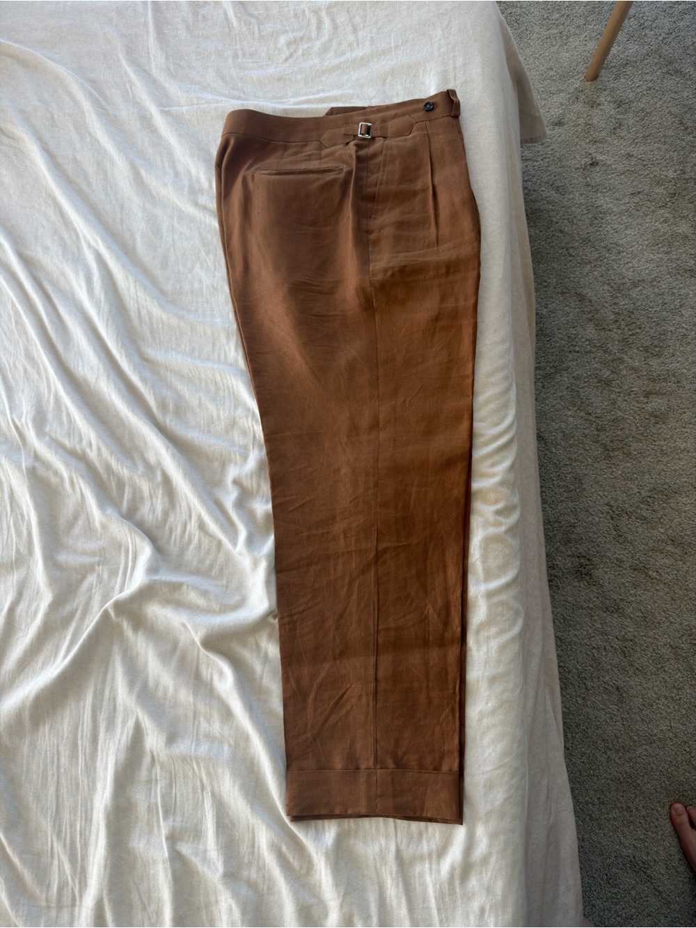 Custom linen trousers